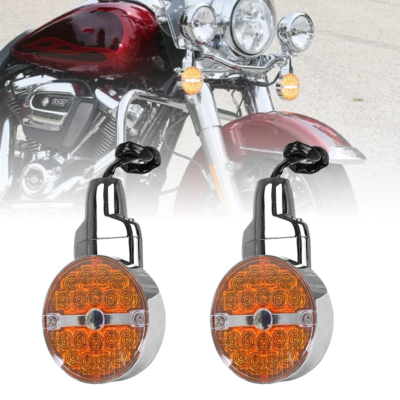 Передний плоский светодиодный указатель поворота для мотоциклов Softail Classic Heritage FLSTC 1999-2017, Touring Road King 2001-UP (art.: 3920dae4b6562) - 3920dae4b6562
