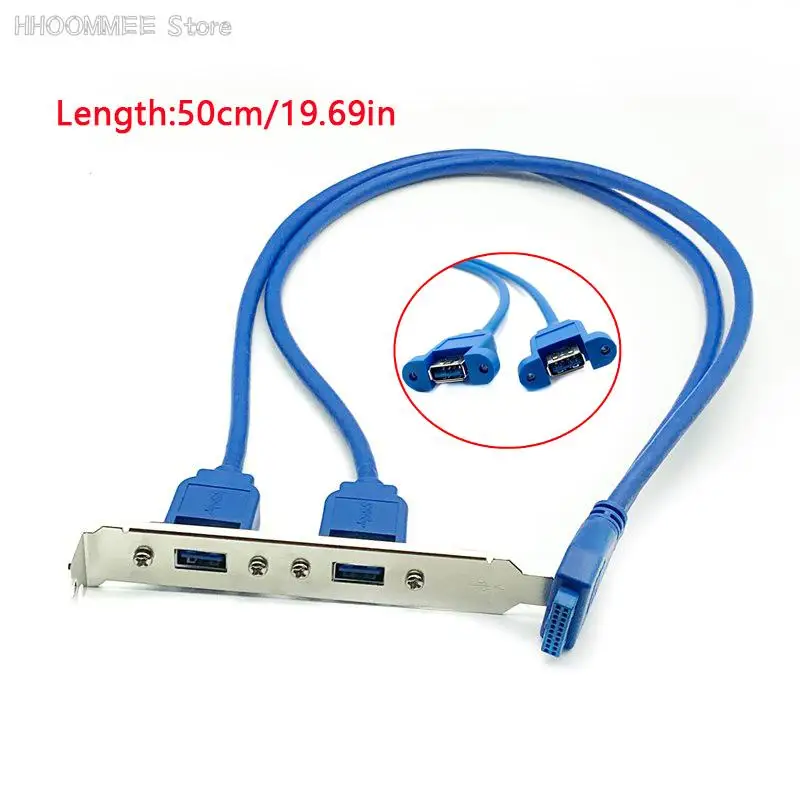 

Full Size Bracket Motherboard 20pin To Usb 3.0 Female Back Panel Header Connector Cable Adapter With Pci Slot Plate U-shaped 1pc
