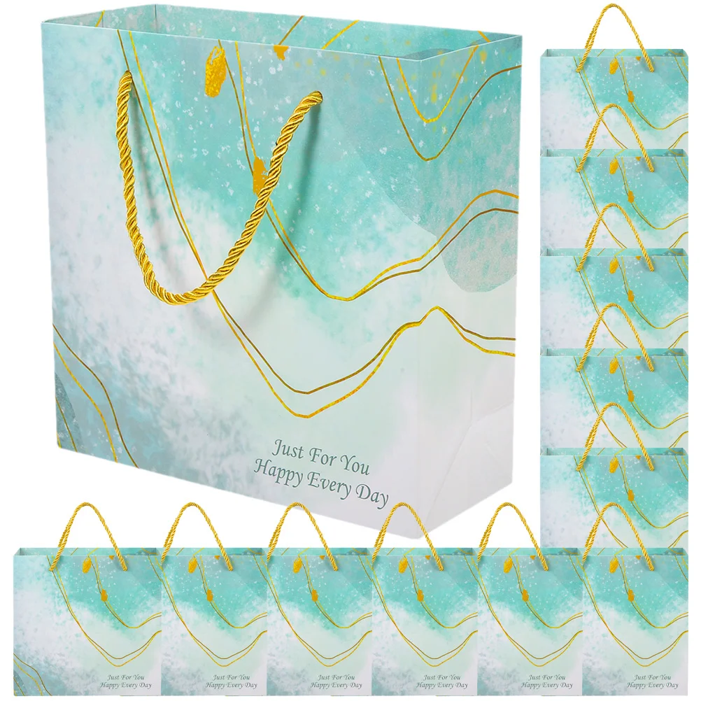 

12 Pcs Womens Bday Gifts Storage Bag Bags Small Business 15x14x7cm Party Favor Size Presents Green Paper Birthday Miss