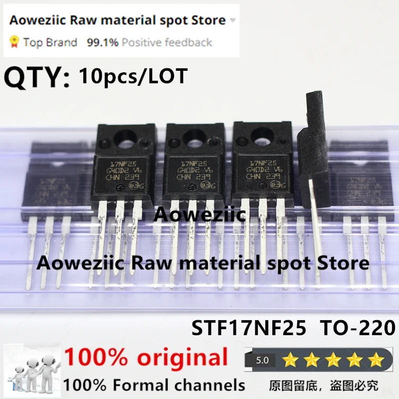 

Aoweziic 100% New Imported Original 17NF25 STF17NF25 TO-220F MOS FET 17A 250V