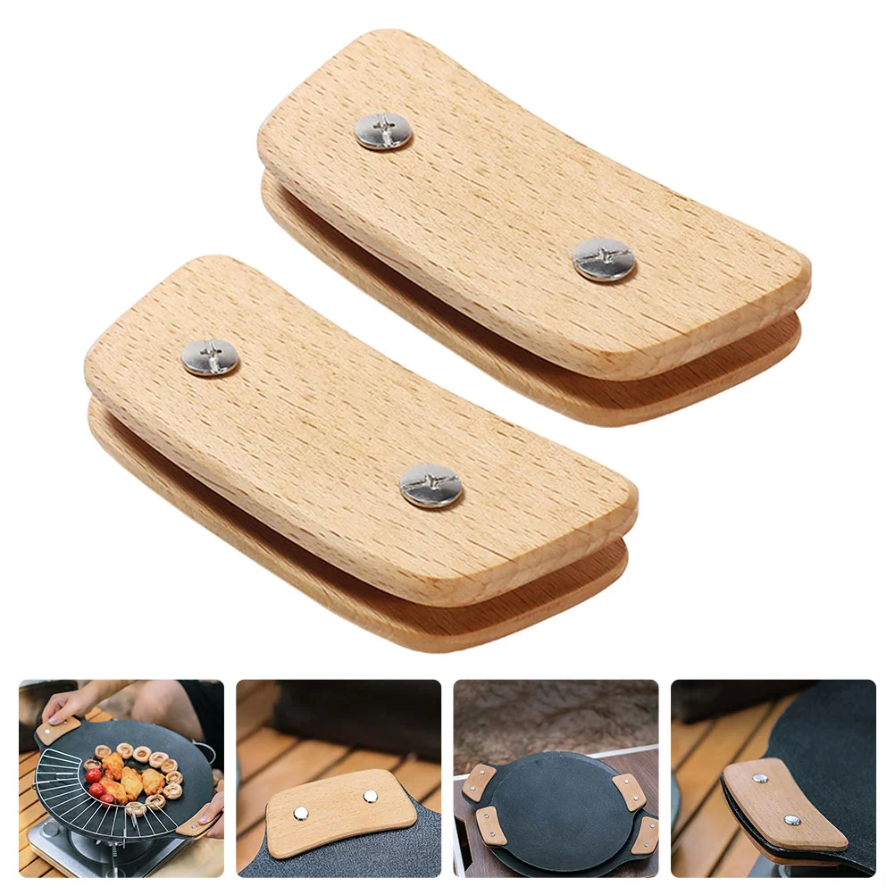 

Handle Pot Cover Pan Holder Sleeve Grip Wooden Hot Holders Assist Skillet Heat Grips Iron Skillets Cookware Resistant Covers