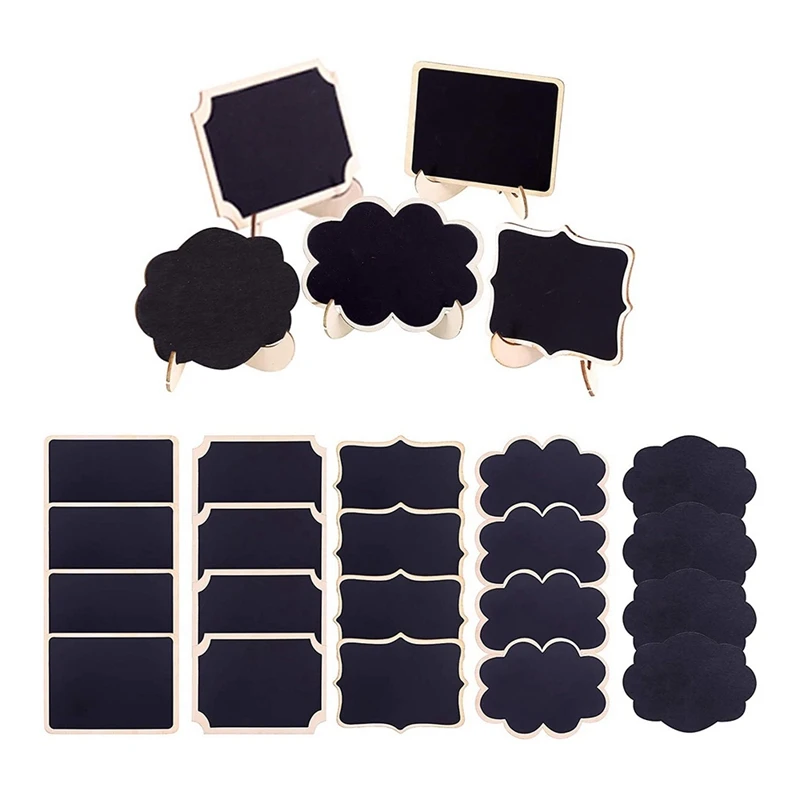 

30Pcs Mini Chalkboard Sign Food Labels For Party Buffet, Wooden Small Chalk Board Signs (5 Designs)
