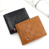 2022vintage men leather wallet brand luxury short slim male purses money clip credit card dollar price for man short black walet