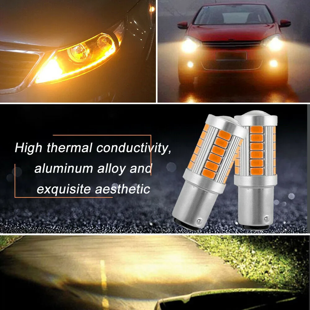 

1156 LED Light Bulbs 2pcs 52 X 19mm Amber Blinker LED Turn Signal Hot Sale