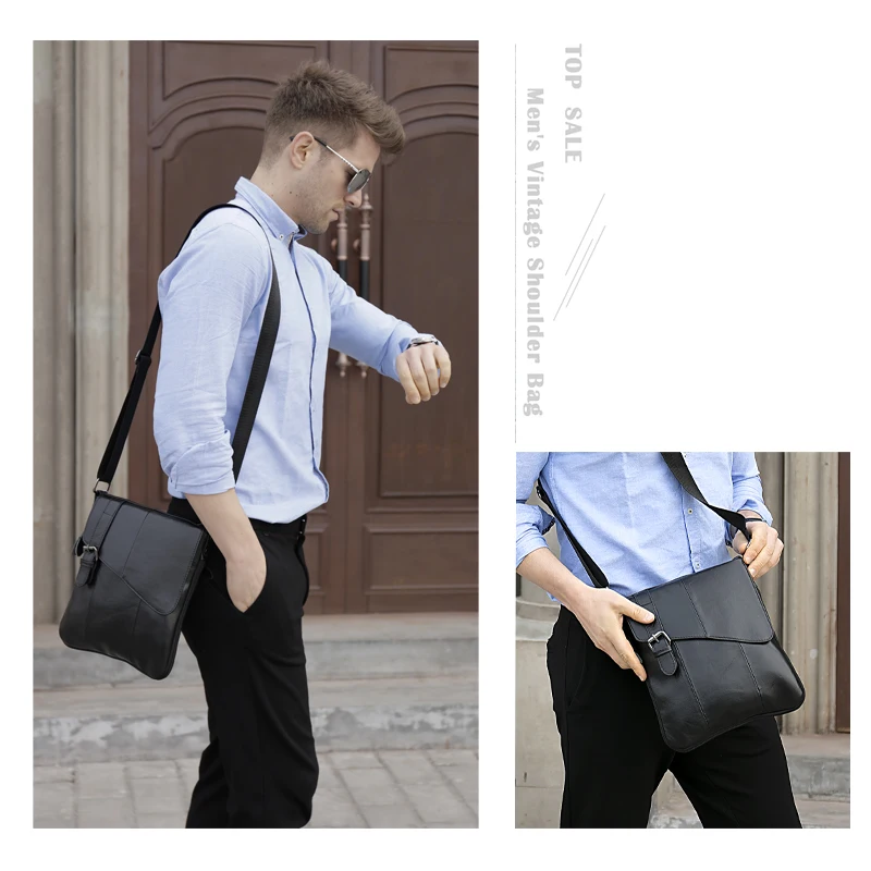 SCHLATUM Fashion Quality Real Leather Male Casual Multifunction Messenger Satchel  Shoulder Bag Large  Leather Bag For Man