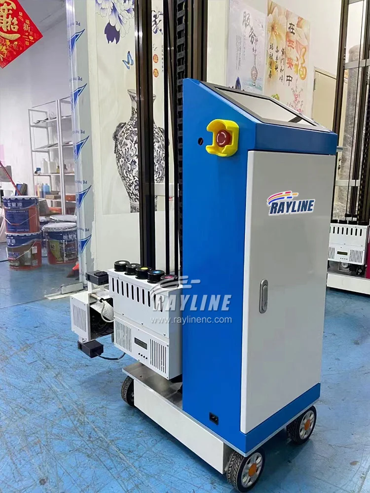 Колесная направляющая все в одном УФ-настенная печатная машина 3D вертикальный