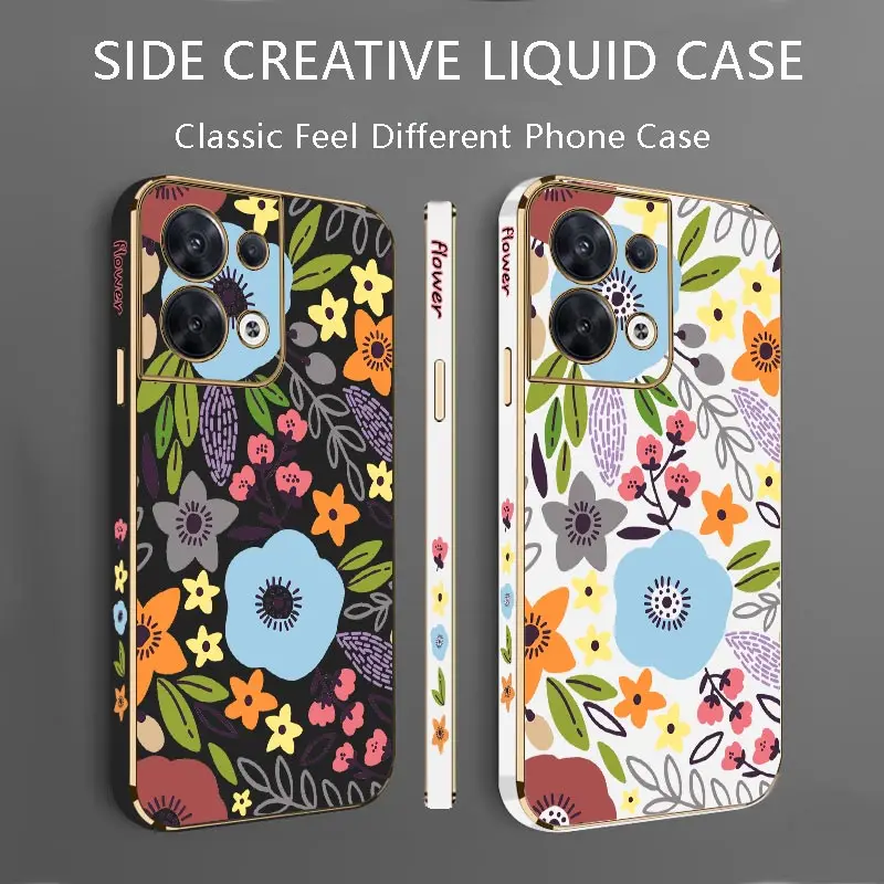 Великолепный чехол с роскошным цветочным покрытием для OPPO Reno 8Pro 8T 8 7 7Lite 10 10Pro 6ProPlus