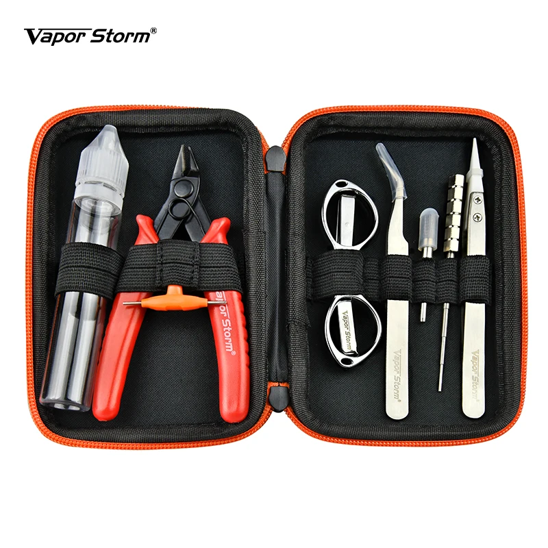 

Original Vapor Storm V1 Kit 8 in 1 Electronic Cigarette Accessories DIY Coil Jig Coiling Vape Kit Heating Wire Wick Tools Bag