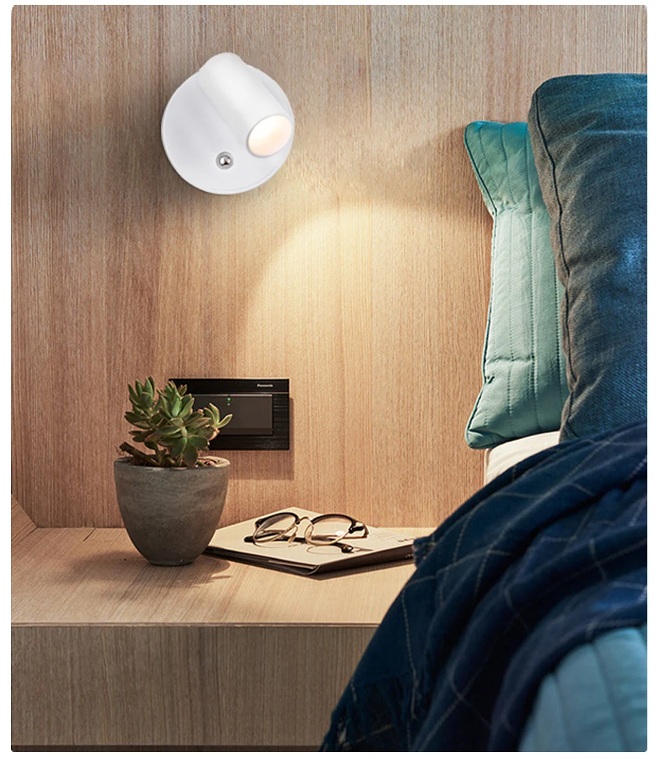 Перезаряжаемая настенная лампа без проводки беспроводной прикроватный