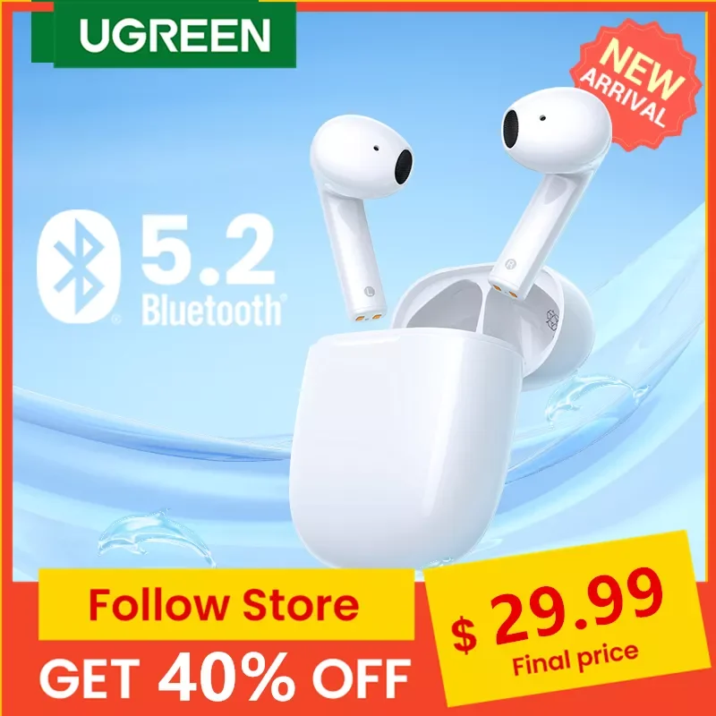 

【NEW】U-GREEN HiTune H3 TWS Bluetooth 5.2 Earphones Wireless Headphones ENC 70ms Low Latency Gaming Earbuds 4 Mics 25H Playtime