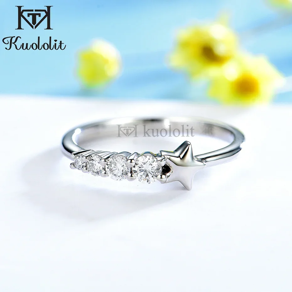 Женское Обручальное Кольцо Kuololit белое золото 18 к 14 обручальное кольцо в форме