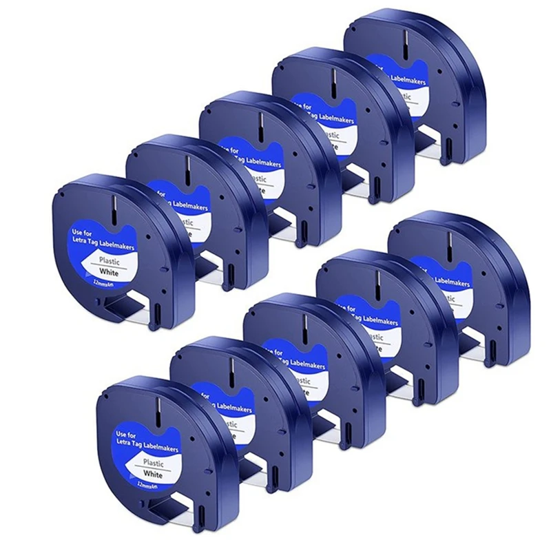 

10 шт., сменные пластмассовые этикетки для Dymo Letratag