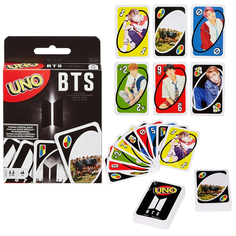 

Bangtan Boys Genuine Board Game Mattel Uno Playing Card Gamed Family Gathering Table Games Poker Cards Toy Birthday Gift
