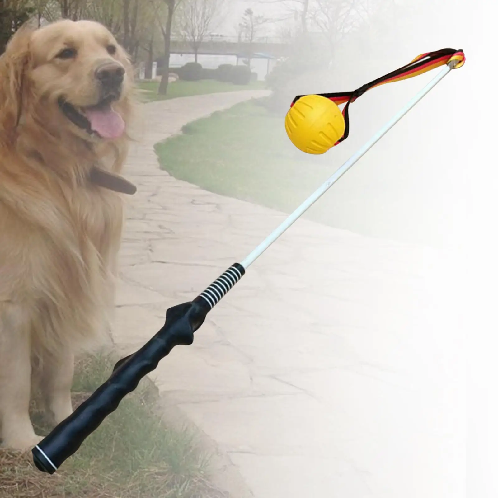 

Flirt Pole for Dogs Accessories Long with Fleece Rope Tether Dog Teaser Pole Tug of War Rope Toy for Training Playing Outdoor