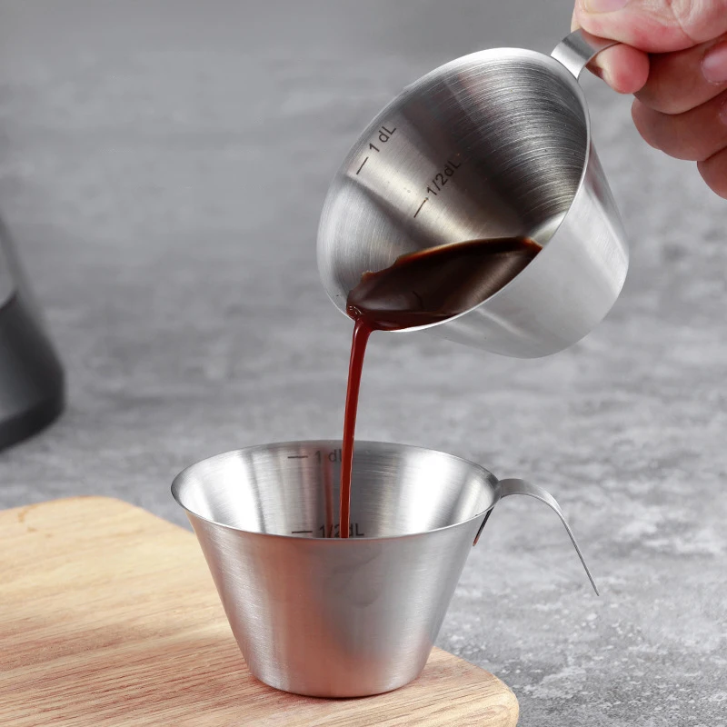 

Measuring Cup Espresso Cups Small Coffee Milk Pitcher Jug Barista Espresso Shot Cup Stainless Steel Measure Kitchen Tools