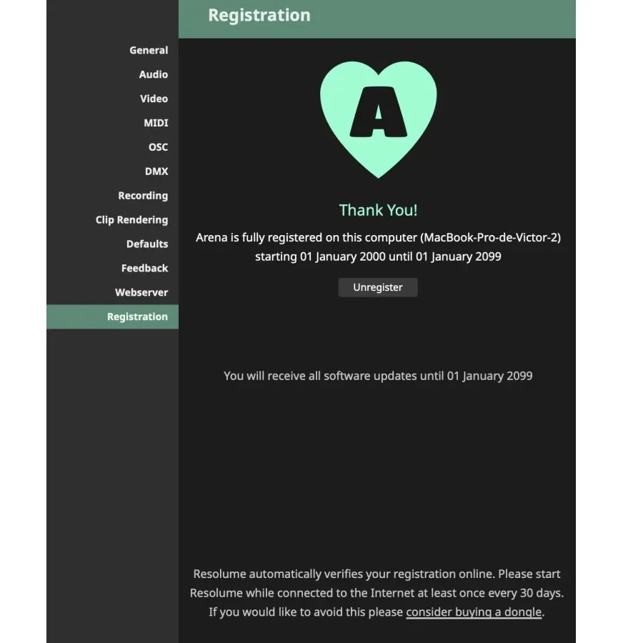 Программное обеспечение DJ Lighting Lifetime License Resolume Arena 7.22.9 Поддержка программного обеспечения WinMac RT Stage (art.: 3920cd8bb8959) - 3920cd8bb8959