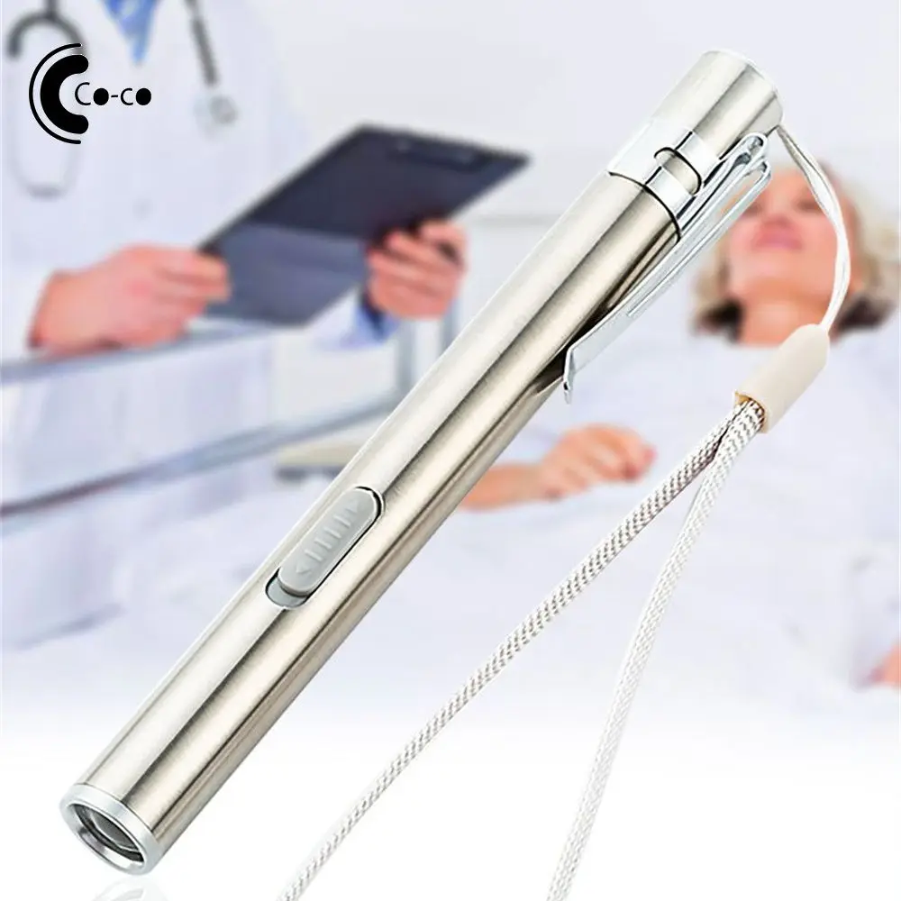 

Flashlight USB Rechargeable Nursing Handy Pen Light Mini LED Torch Lamp With Stainless Steel Clip Pocket Led Flashlight