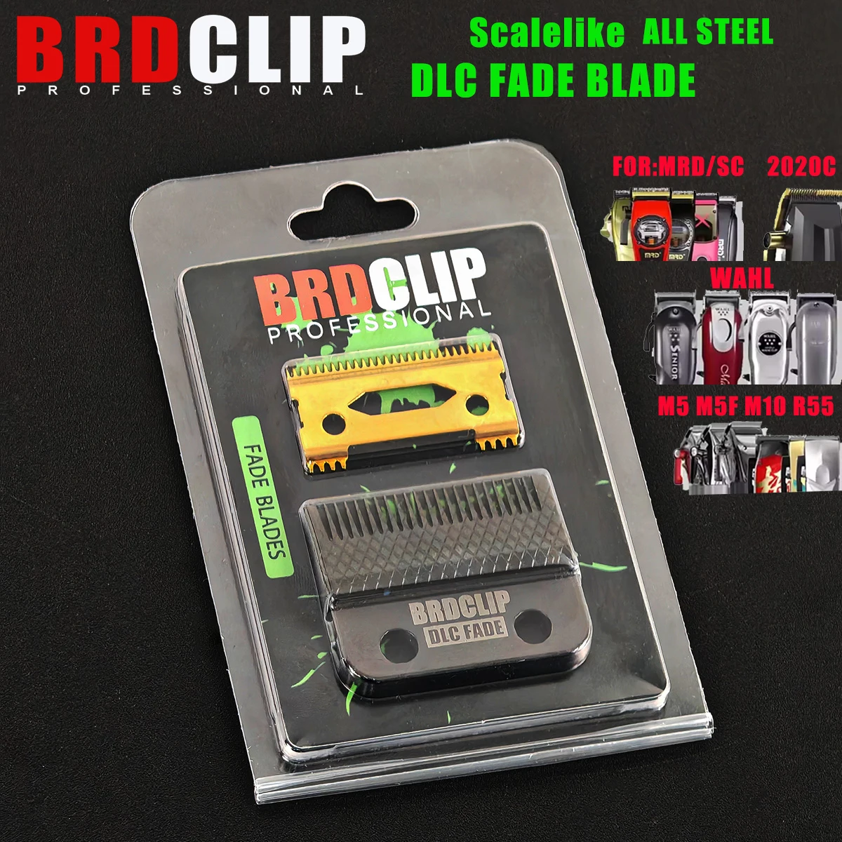 Фото BRDCLIP 808E Scalelike DLC FADE оригинальное лезвие машинка для стрижки волос сменная режущая головка для 2020C Madeshow M10 M5 полностью стальное лезвие №1