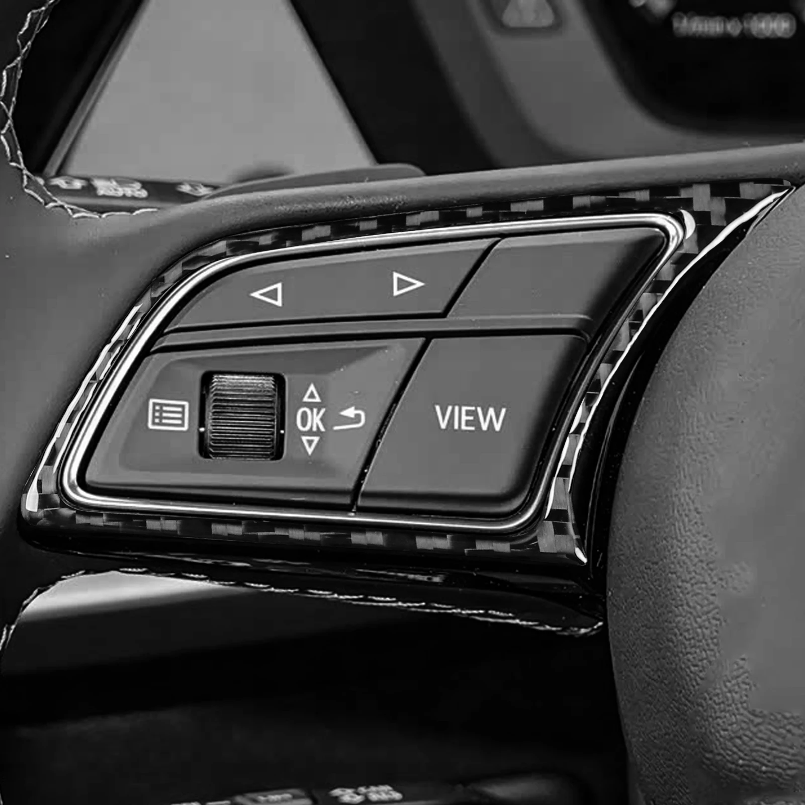 Фото Для Audi A3 S3 8Y 2021-2025 наклейки из настоящего углеродного волокна, кнопка на руле, панель управления, автомобильные аксессуары, декоративные интерьерные аксессуары №2