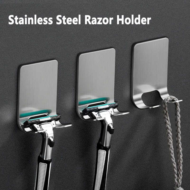 

Настенный держатель для бритвы, крючок для хранения, стойка для бритвы в ванной комнате, мужской держатель для бритвы, полка, вешалка, стойка...