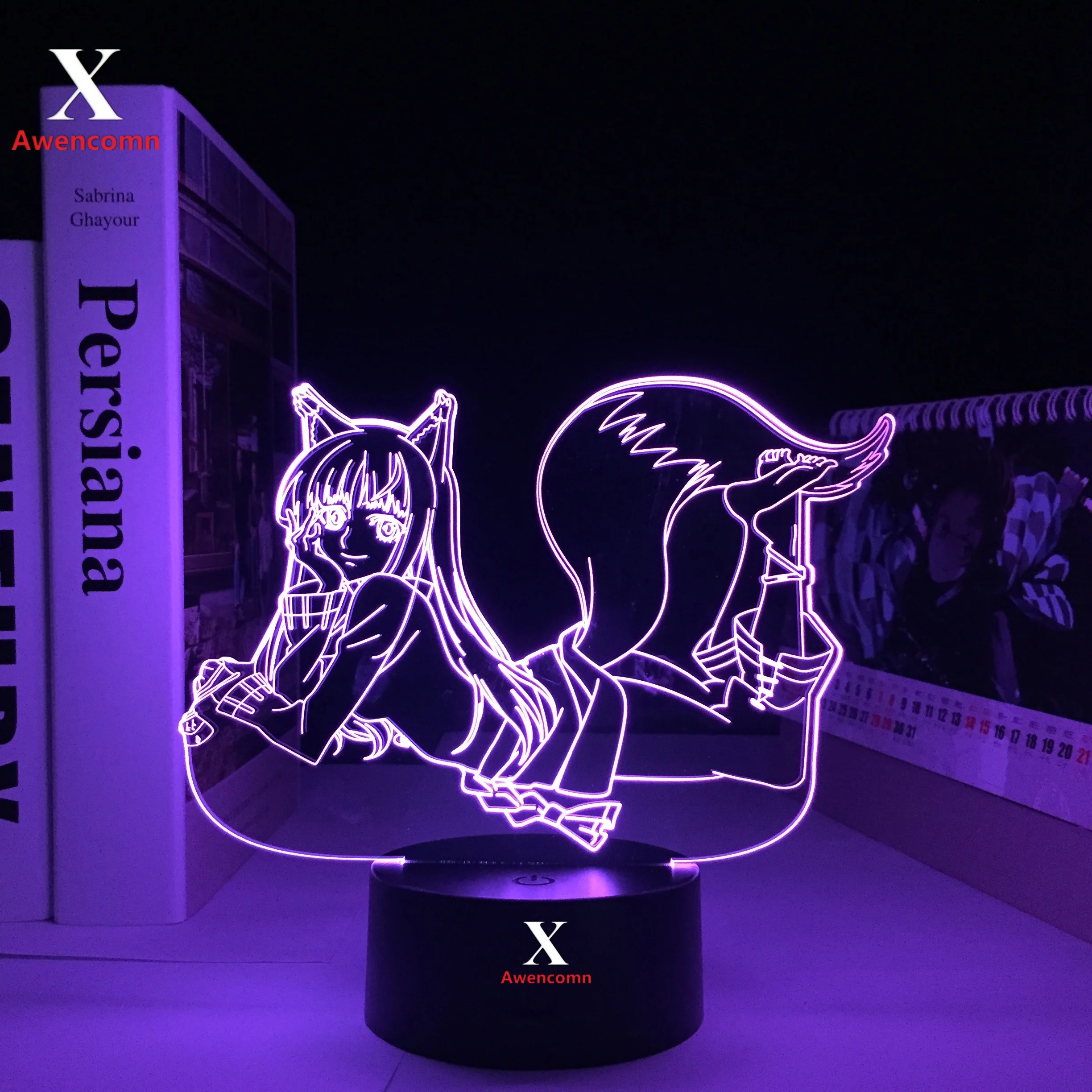 

Anime Spice And Wolf 3D Lamp for Bedroom Decor Nightlight Children's Brithday Gift Manga Spice and Wolf Holo Room Desk LED Light