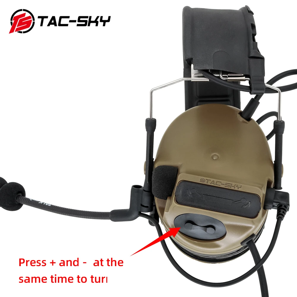 TAC-SKY Tactical COMTAC New Detachable Headband COMTAC III Tactical Headset Military Noise Reduction Airsoft Shooting Headphone