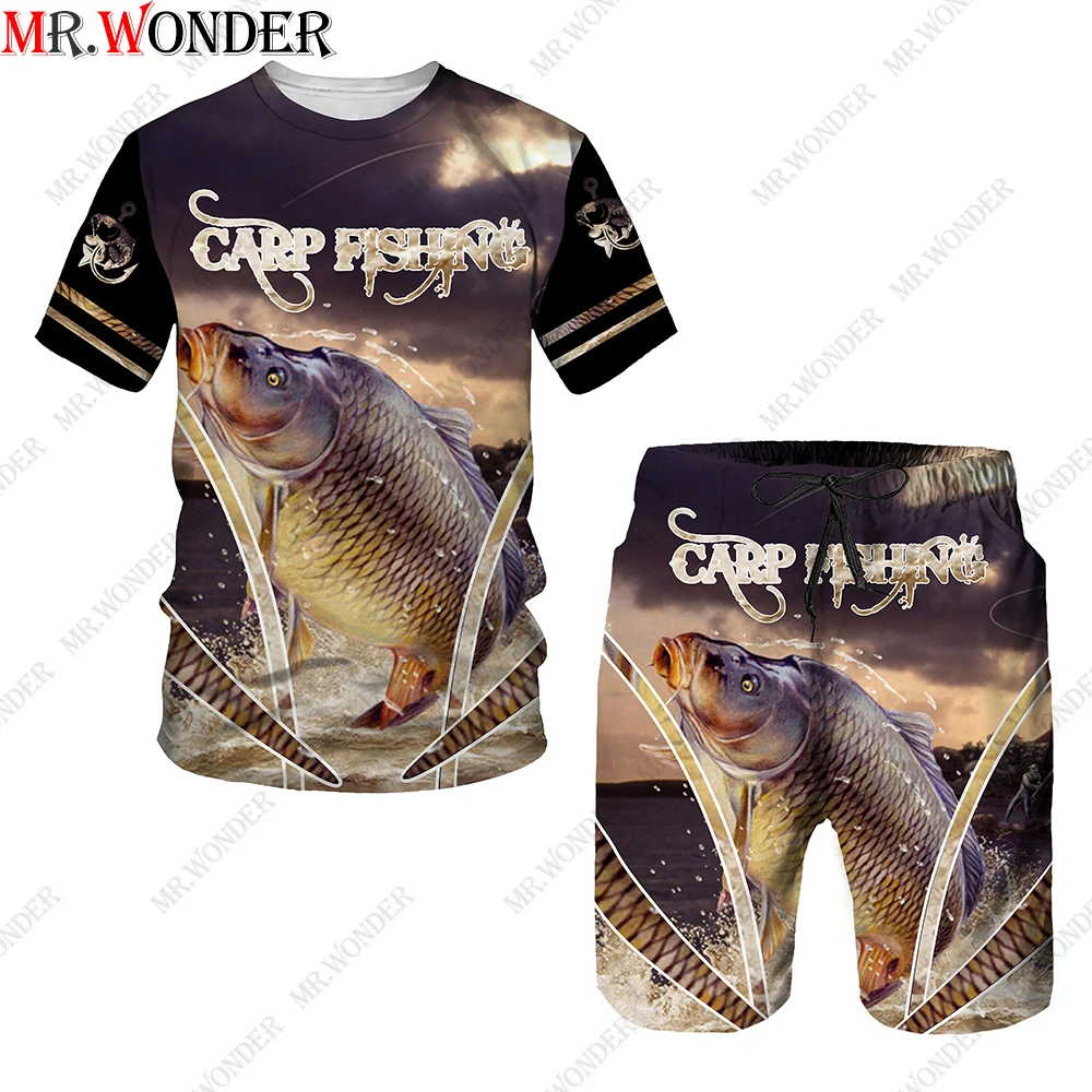 

Mr.Wonder Mens Tracksuit 3d Print Men's Sports Suit Fish Sport Hunting Suit for Man T-shirt Male Shorts Tracksuits Sportswear