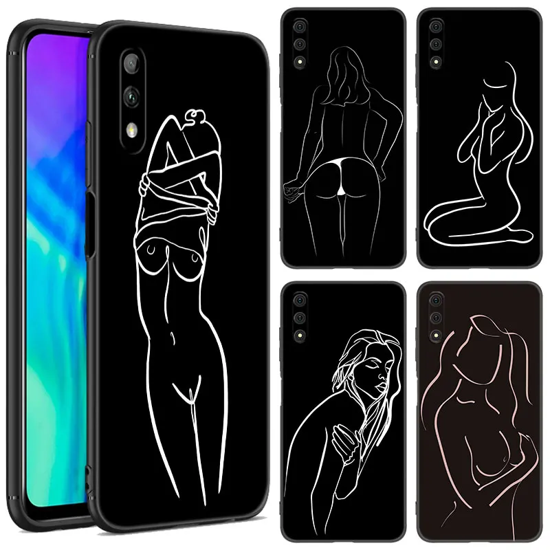

Чехол для телефона в минималистичном стиле с сексуальной линией для Honor 8A 9X Pro 10X Lite 8C 8S 8X 9A 9C X6 X7 X8 X9 A X30 X40 X50 i, силиконовый чехол