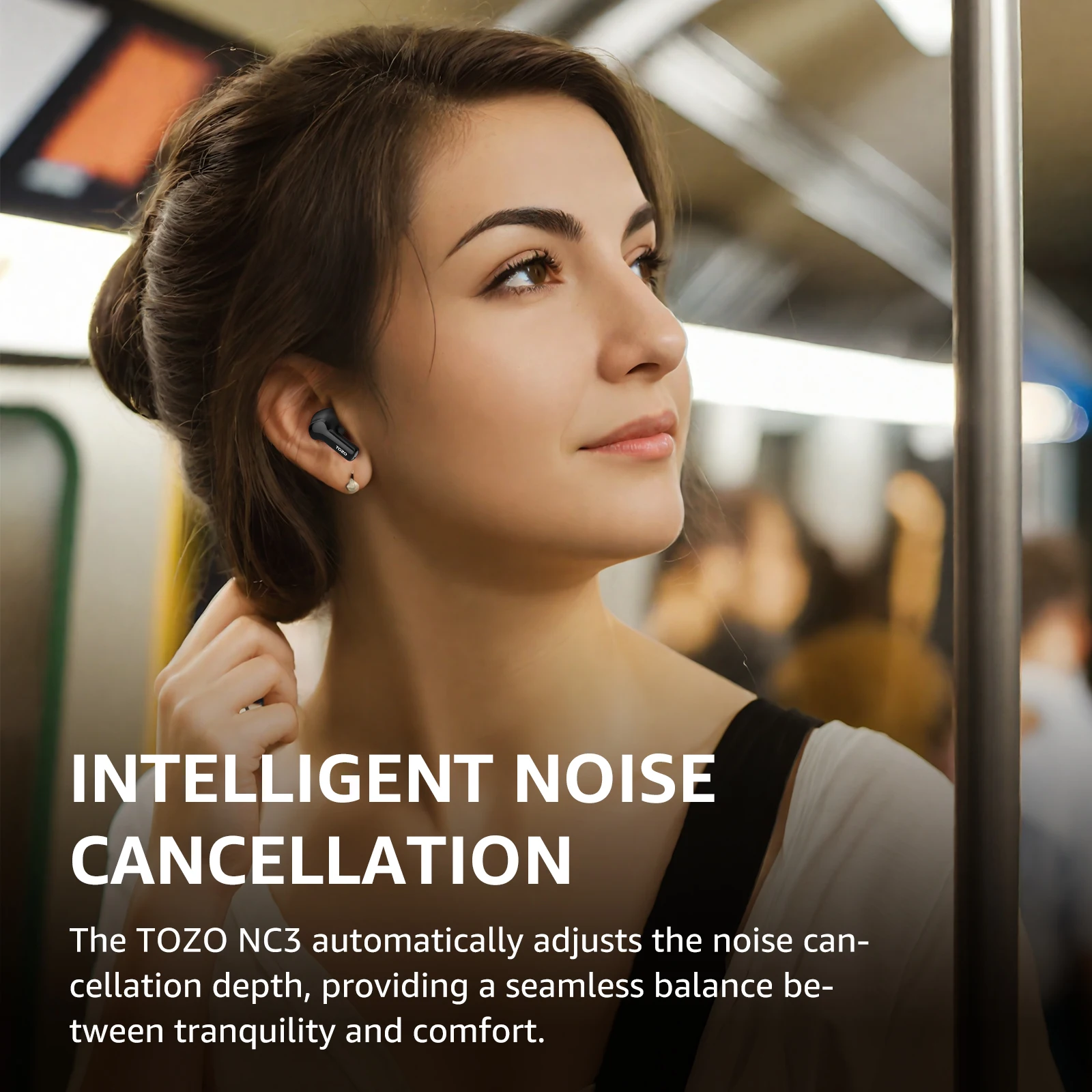 Фото Беспроводные наушники TOZO NC3, 45 дБ, Bluetooth-наушники с шумоподавлением, TWS-наушники, светодиодный дисплей, мощность 32 эквалайзера, поддержка приложения №5