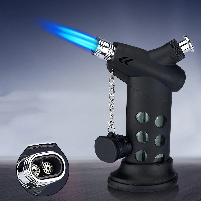

New Portable Metal Blue Flame Cigar Igniter Refillable Gas Kitchen Barbecue Outdoor Ignition Gun