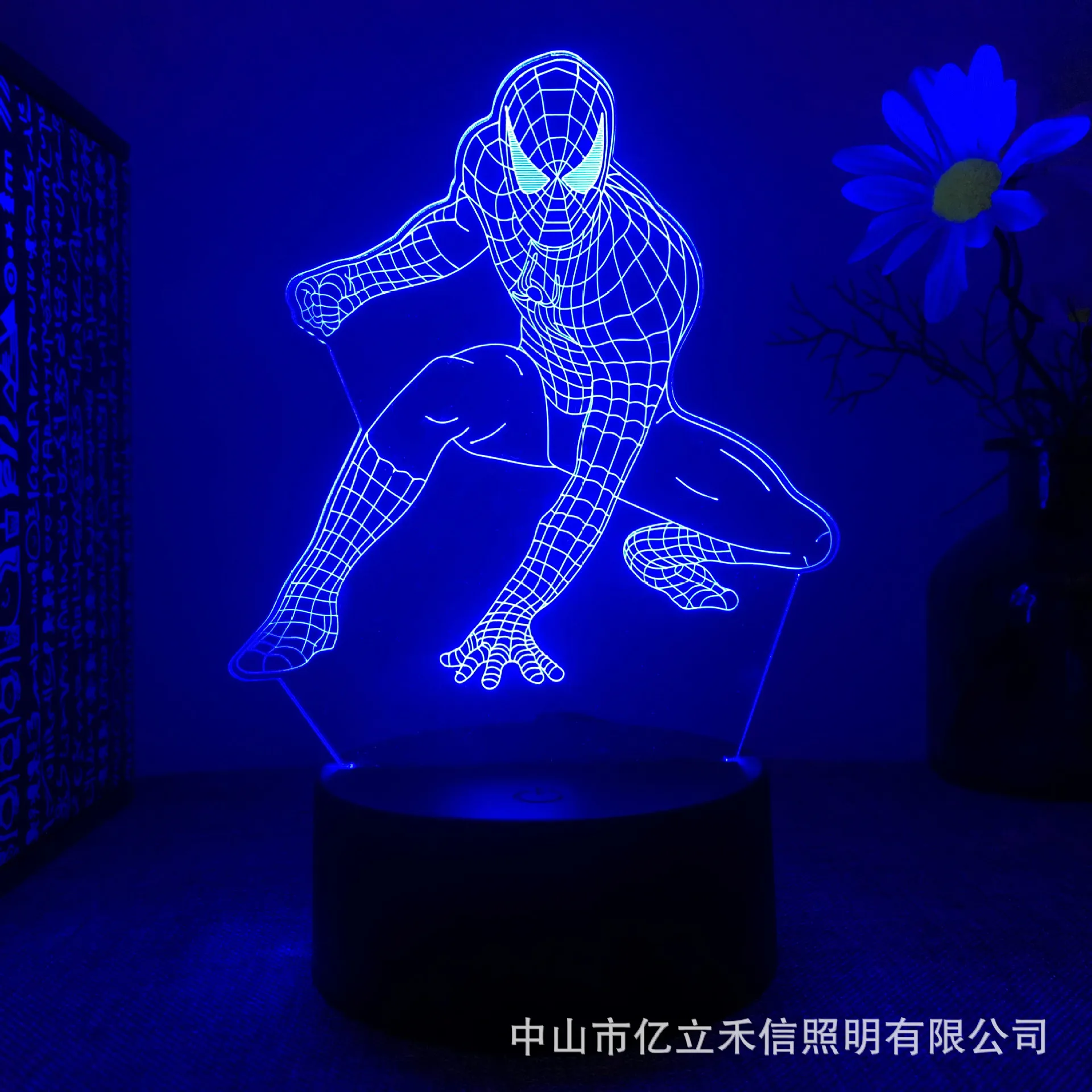 3d-ночник Spiderman Ironman с сенсорным управлением Настольный светильник 16 цветов