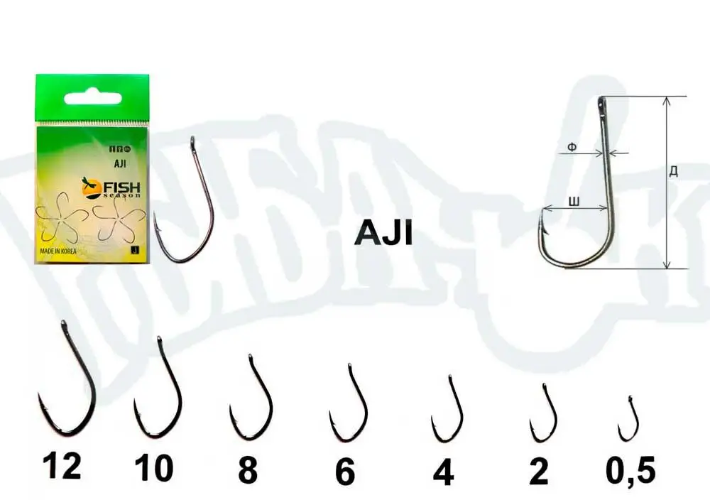 Крючок для рыбалки AJI-RING № 6 с покрытием глазки белого никеля (10 шт.) искусственный приманки для рыбалки.