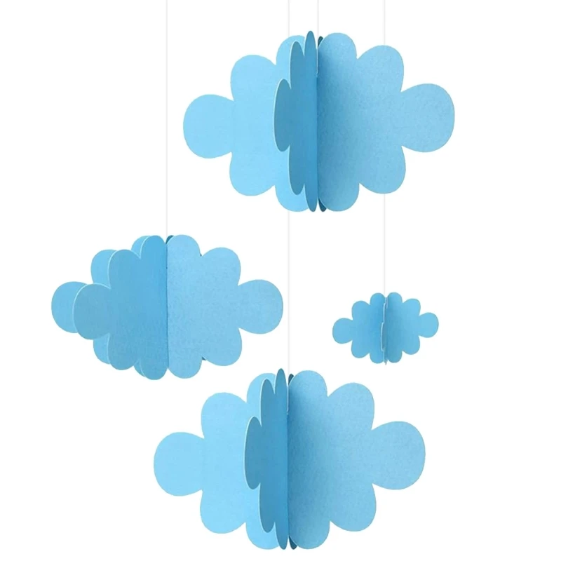 

4pcs 3D Cloud Pendant Tile Decoration Home Bedroom Dormitory Wall Accessory Dropship
