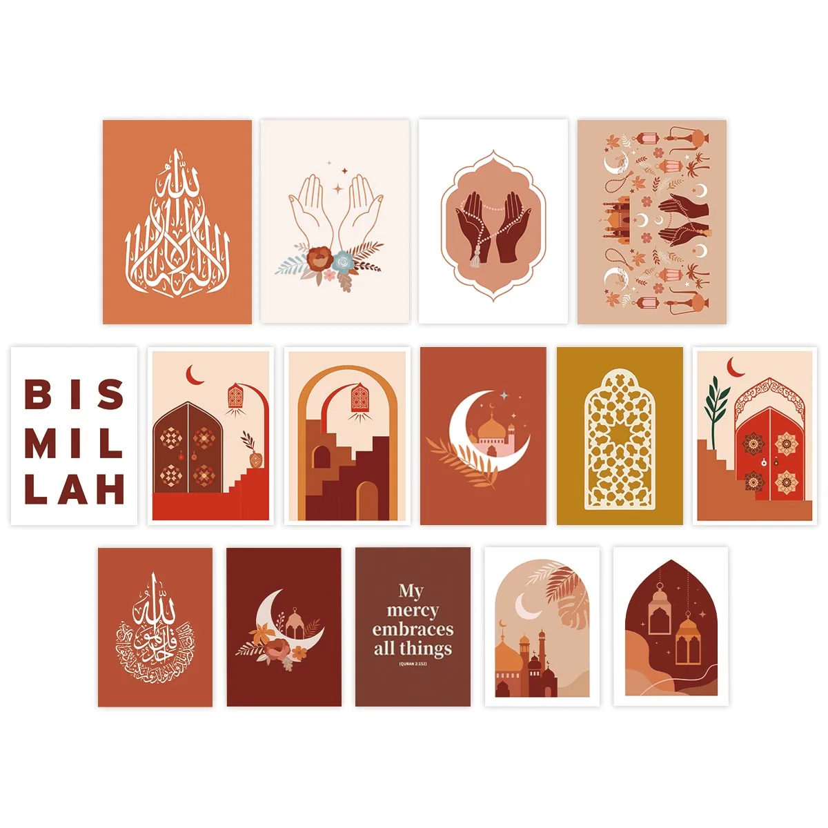 

15 зеленых открыток в арабском стиле для Рамадана