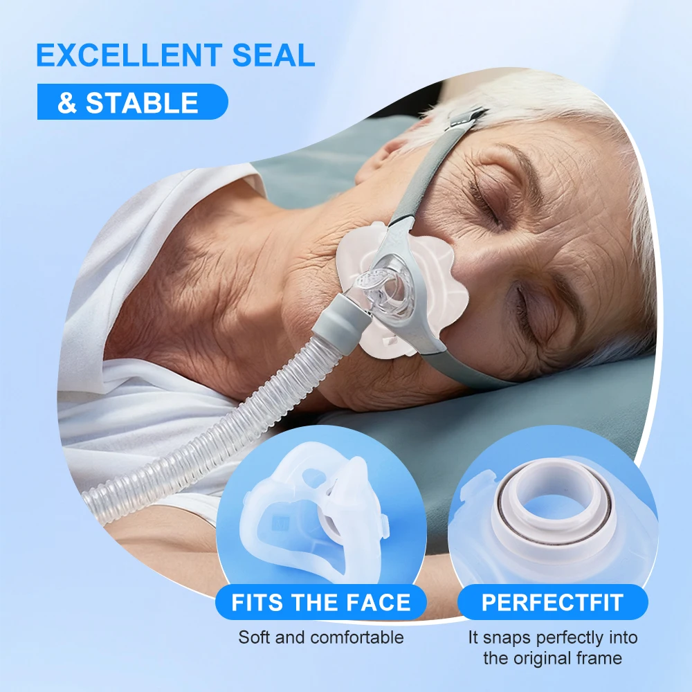 Фото Маска для лица CPAP от храпа, носовая маска-респиратор, комфортный чехол, бесшумный вентилятор для улучшения сна при апноэ, для масок AirFit F40 №4