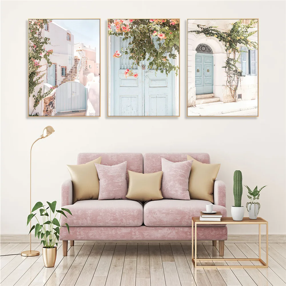 Скандинавский уличный пейзаж настенный постер на холсте в скандинавском стиле