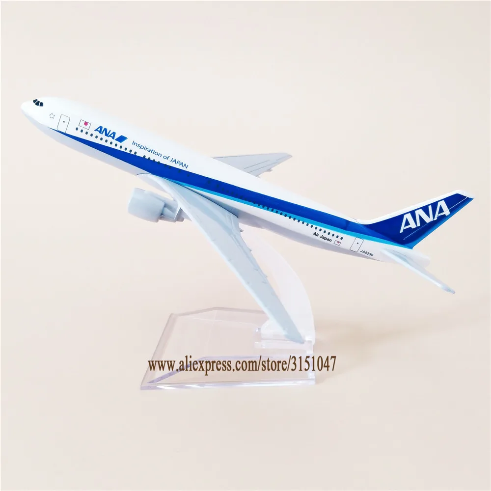 Alloy Metal Japan Air ANA B777 Airlines Diecast Airplane Model ANA Boeing 777 Airways Plane Model w Stand Aircraft Gifts 16cm