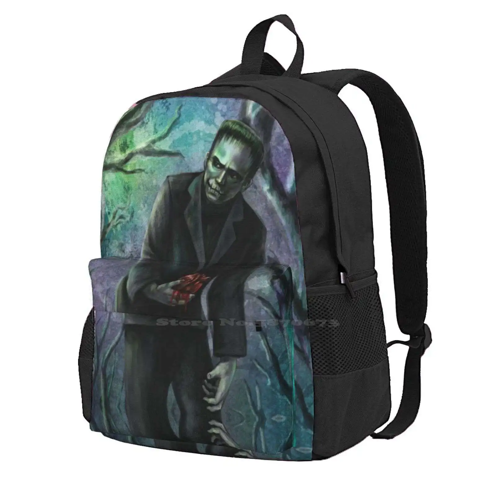 

Gift For My Bride Hot Sale Backpack Fashion Bags Frankensteins Monster Horror Spooky Gothic Heart Creepy Ghoulish Bunny Studios