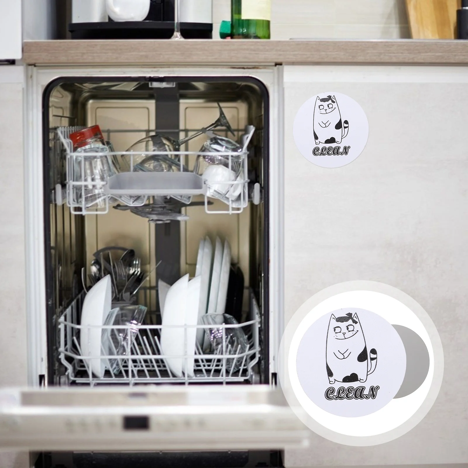 

Magnet Sign Indicator Dishwasher Kitchenfunny Washer Reversible Dish Clean Dryer Signs Dirtymagnetic Plate Refrigerator