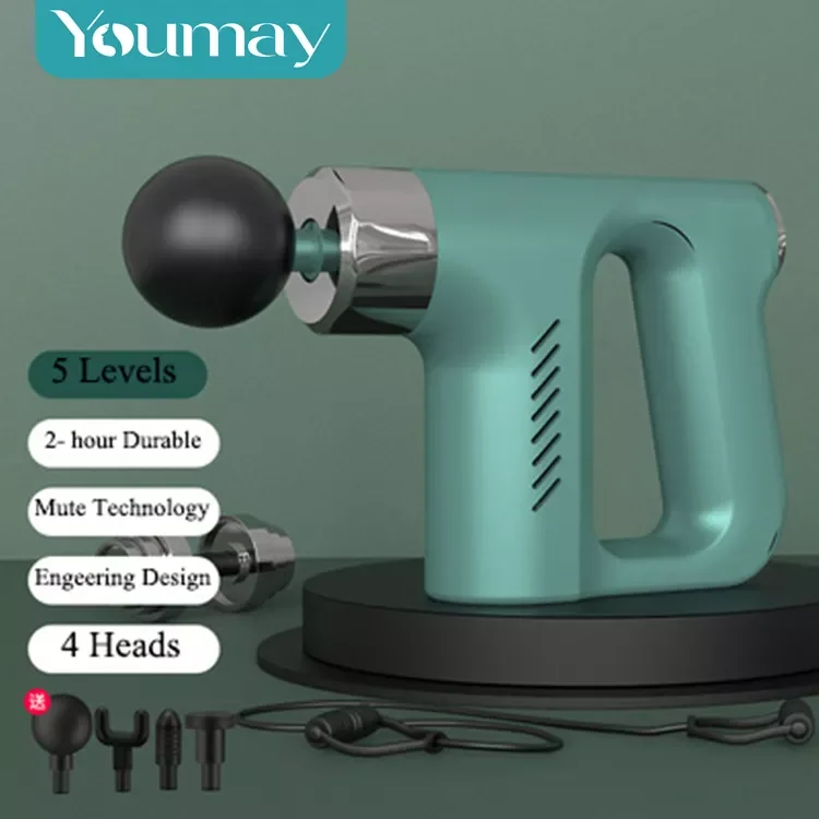 

Youmay Mini Fascia Gun Portable Massage Gun USB Rechargeable Deep Muscle Body Relaxation Pain Relief Fitness Electric Massager