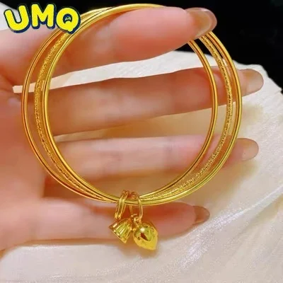 

Браслет из чистого 24-каратного золота Sansheng Iii с имитацией, 520, женский кулон Huanlian Peng Fu, не выцветает, ювелирные изделия из 18-каратного золота