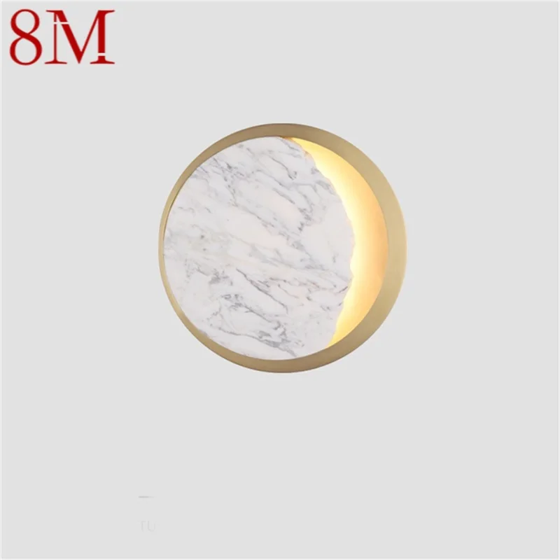 

8M Postmodern Wall Light Round Indoor Marble Fixtures LED Sconces Lamps for Home Decoration