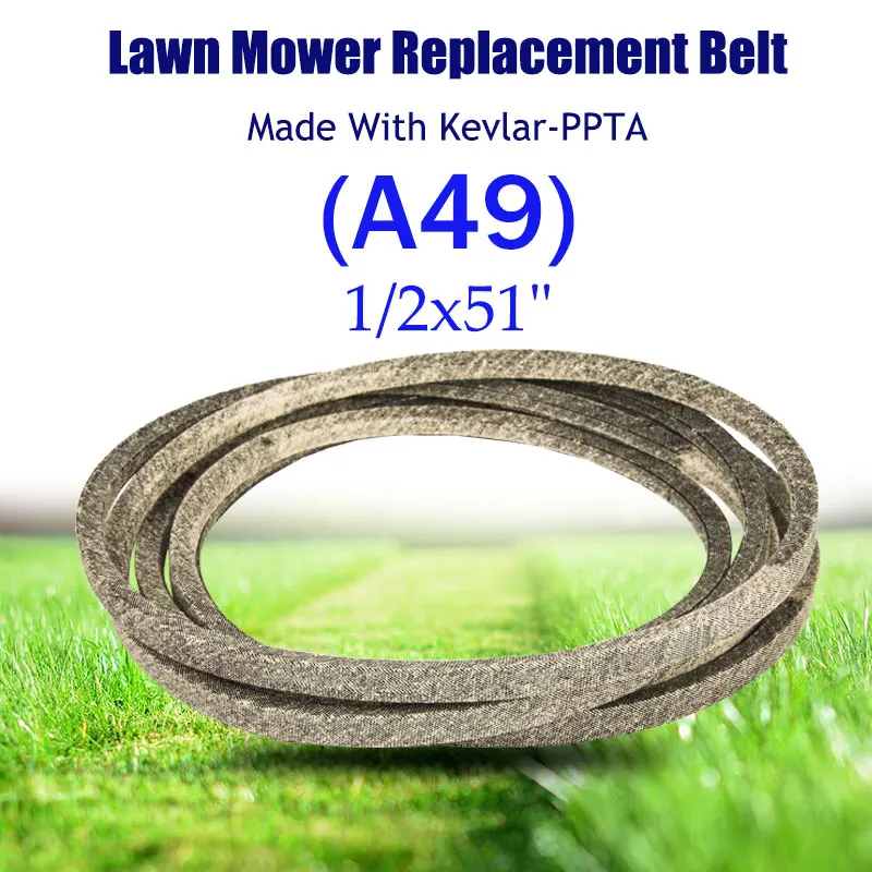 

V-Belt A49 (1/2"x51") Accessories for Vehicles for T/oro 51-3530 Made with Kevlar for Lawn Mower for C/ub Cadet models M48-M72