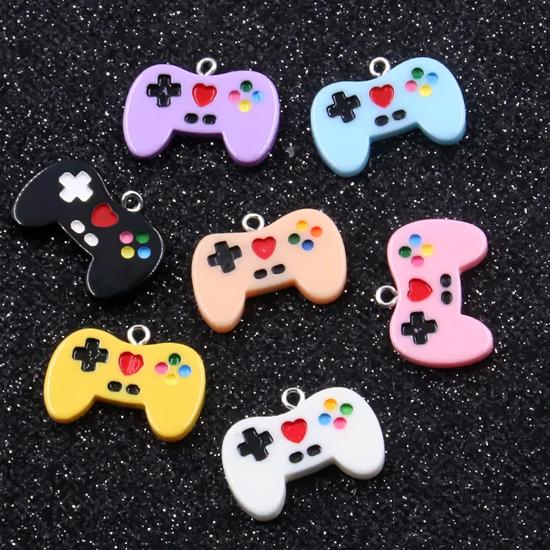 10pcs 18*26mm 7 Color Enamel Gamepad Resin Charms DIY For Necklaces Pendants Earrings Making Handmade Craft Jewelry Accessories