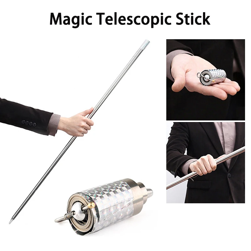 

Magic Telescopic Stick Metal Steel Rods Pocket Self-defense Sticks Flexible Portable Magic Wand Extension Poles Children Toys