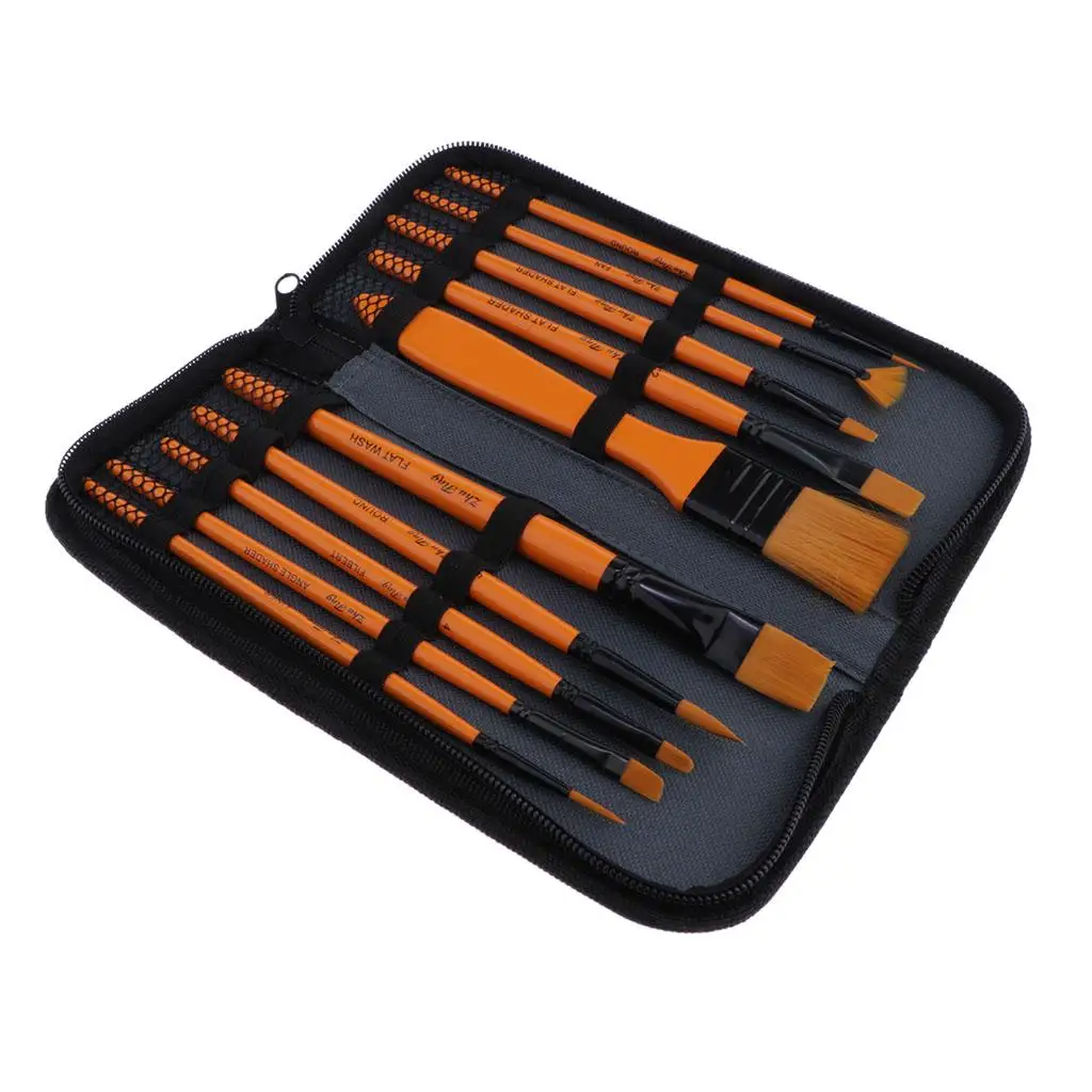 

10 Pcs Artist Painting Brush Nylon Hair Brushes Watercolor Painting Kits