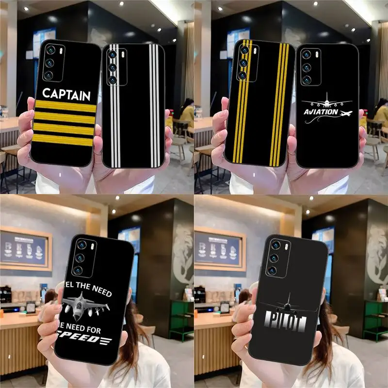 

Airplane Pilot Epaulette Phone Case Silicone For Huawei Mate 40 50 Pro 10 20 30 Lite Nova 7 6 5 4 3 Se 5G 4e 3e 3i 2s Smartphone