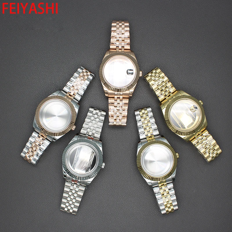 36mm 40mm Case Strap Watch Watchband Sapphire Crystal oyster perpetual day date For nh35 nh36 Miyota 8215 Movement 28.5mm Dial