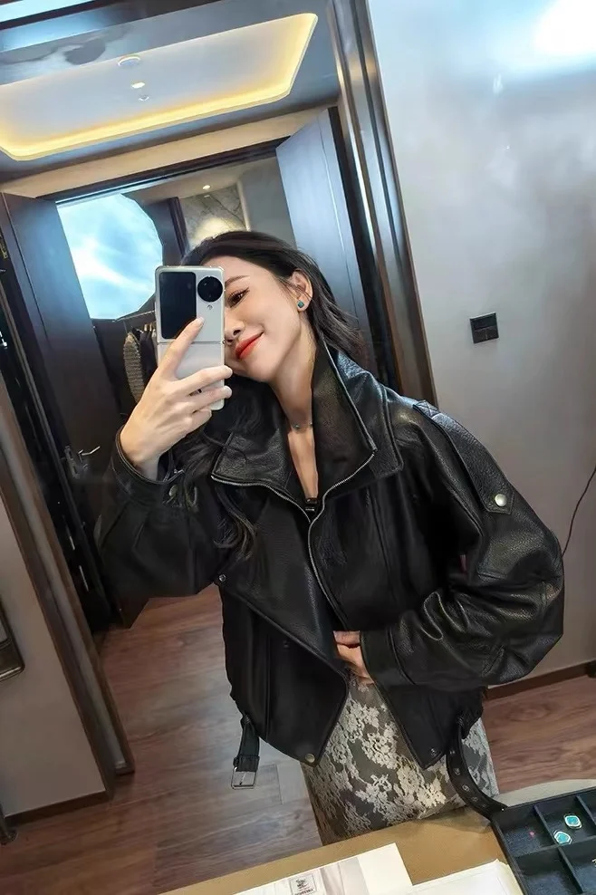 Пуховик 90 пальто из натуральной кожи на белом утином пуху верхняя одежда женская