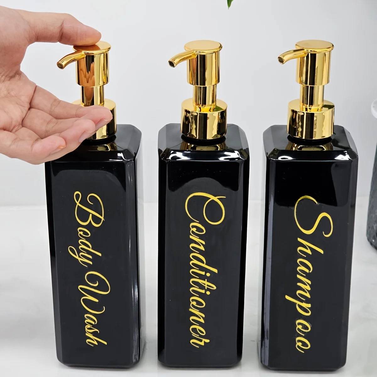 3 шт. флаконы с насосом для шампуня кондиционера мытья тела удобный контейнер